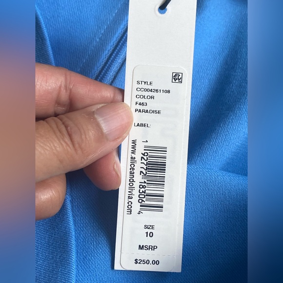 NWT-Alice and Olivia wild leg long pant in blue size 10 - Picture 5 of 8